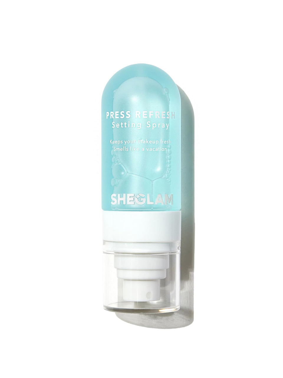 SHEGLAM front bottle view showing label and sleek packaging benefit: easy identification
