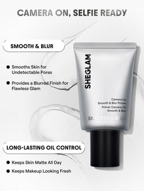 SHEGLAM primer texture close-up demonstrating smooth, blur effect