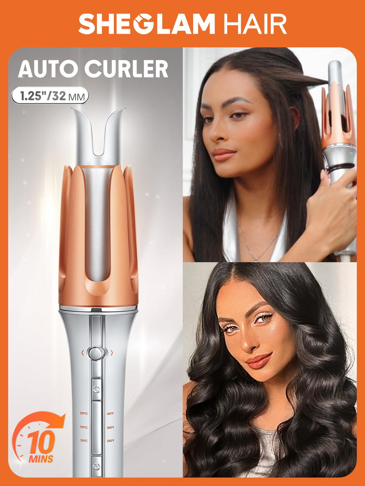 SHEGLAM rotating barrel close-up highlighting anti-tangle mechanism and safety