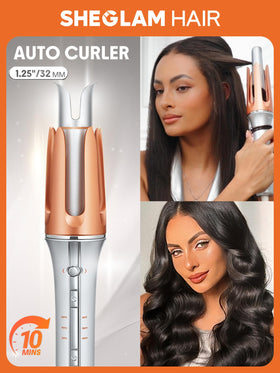 SHEGLAM rotating barrel close-up highlighting anti-tangle mechanism and safety