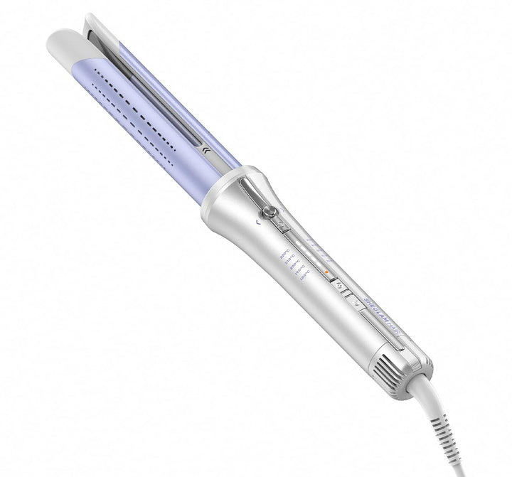 SHEGLAM styler front view showing ergonomic grip and display for easy styling