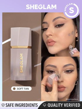SHEGLAM Sun Sculpt sponge applicator closeup for precise, mess-free contouring