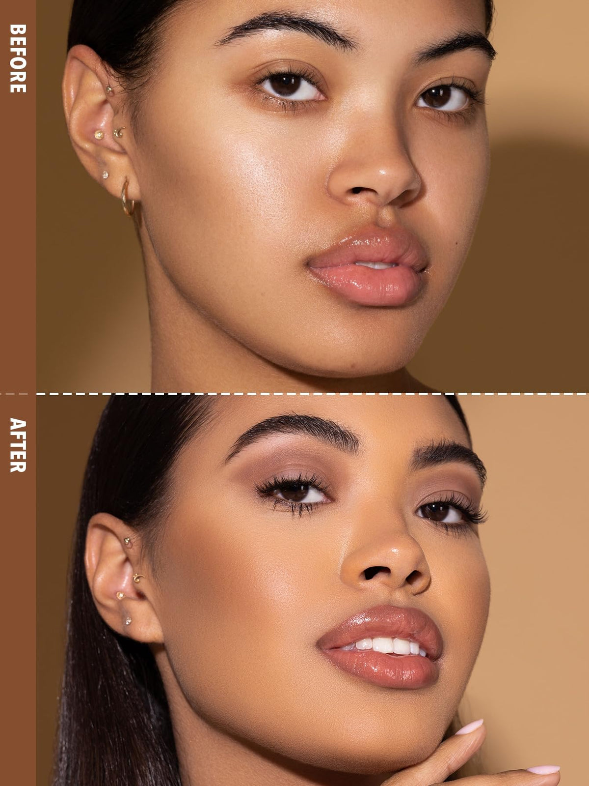 SHEGLAM close-up of sponge applicator delivering precise product placement