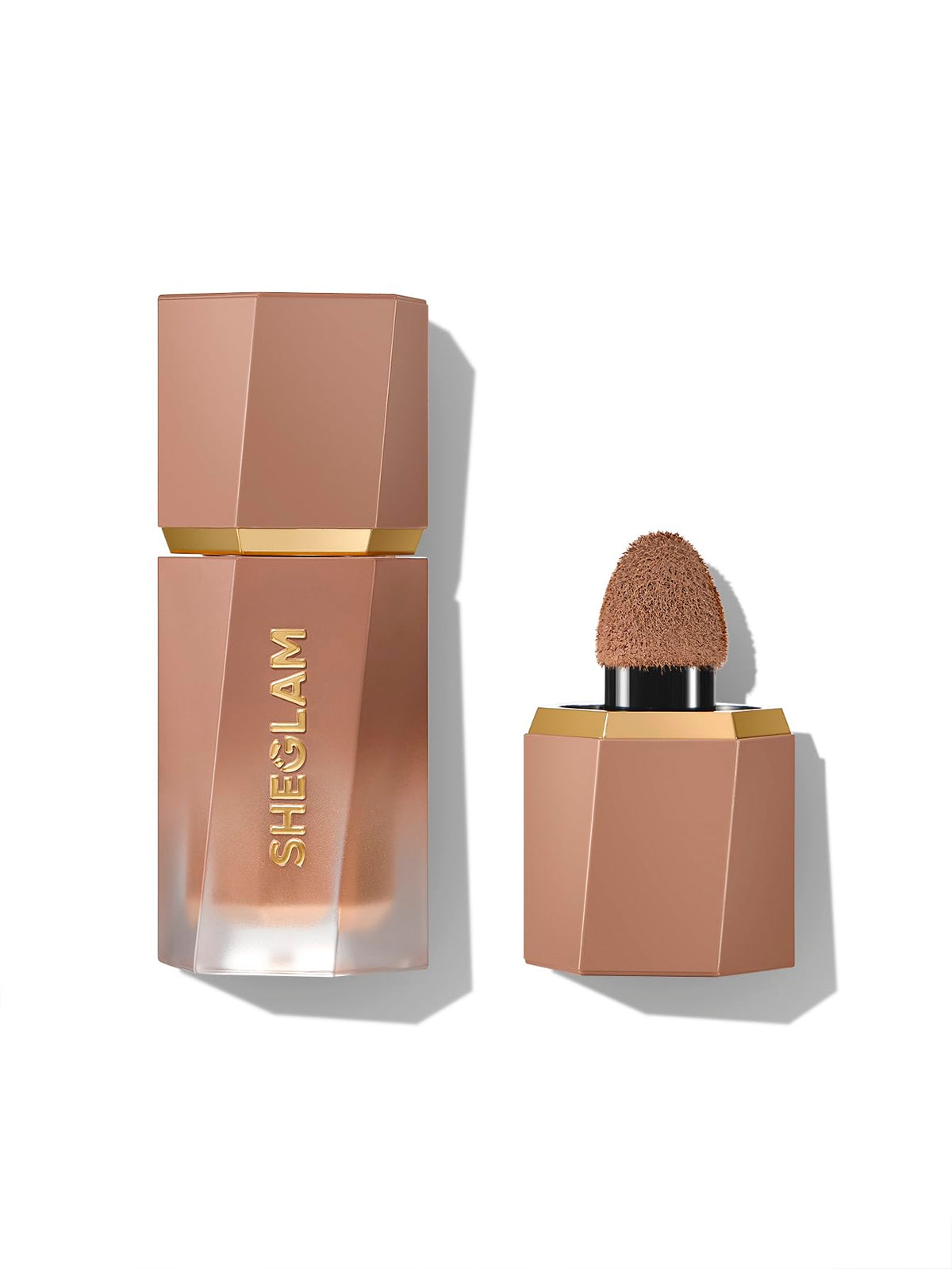 SHEGLAM front packaging showing product and shade, convenient travel benefit