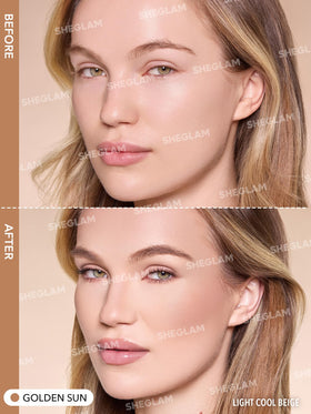 SHEGLAM cream-gel texture swiped on skin demonstrating blendable payoff