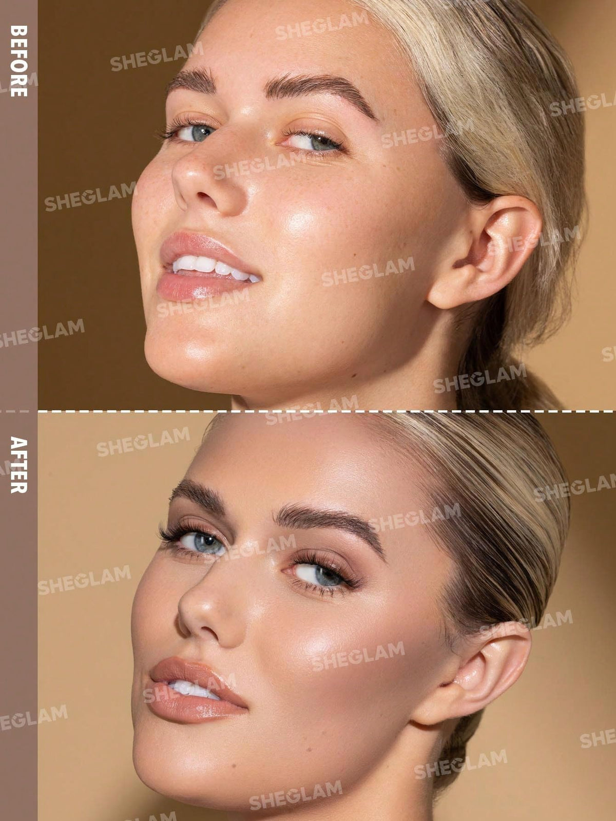 SHEGLAM Sun Sculpt cream-gel texture swirl illustrating smooth blendability benefit