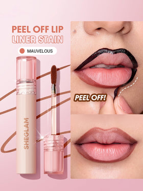 SHEGLAM close-up of dry peel-off film texture on applicator, shows precise application