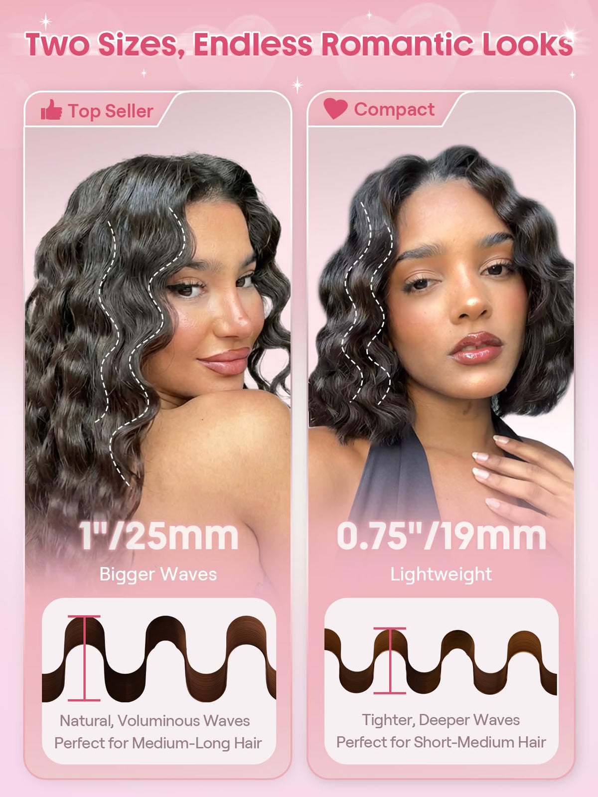 SHEGLAM waver in hand demonstrating lightweight feel and ergonomic grip advantage