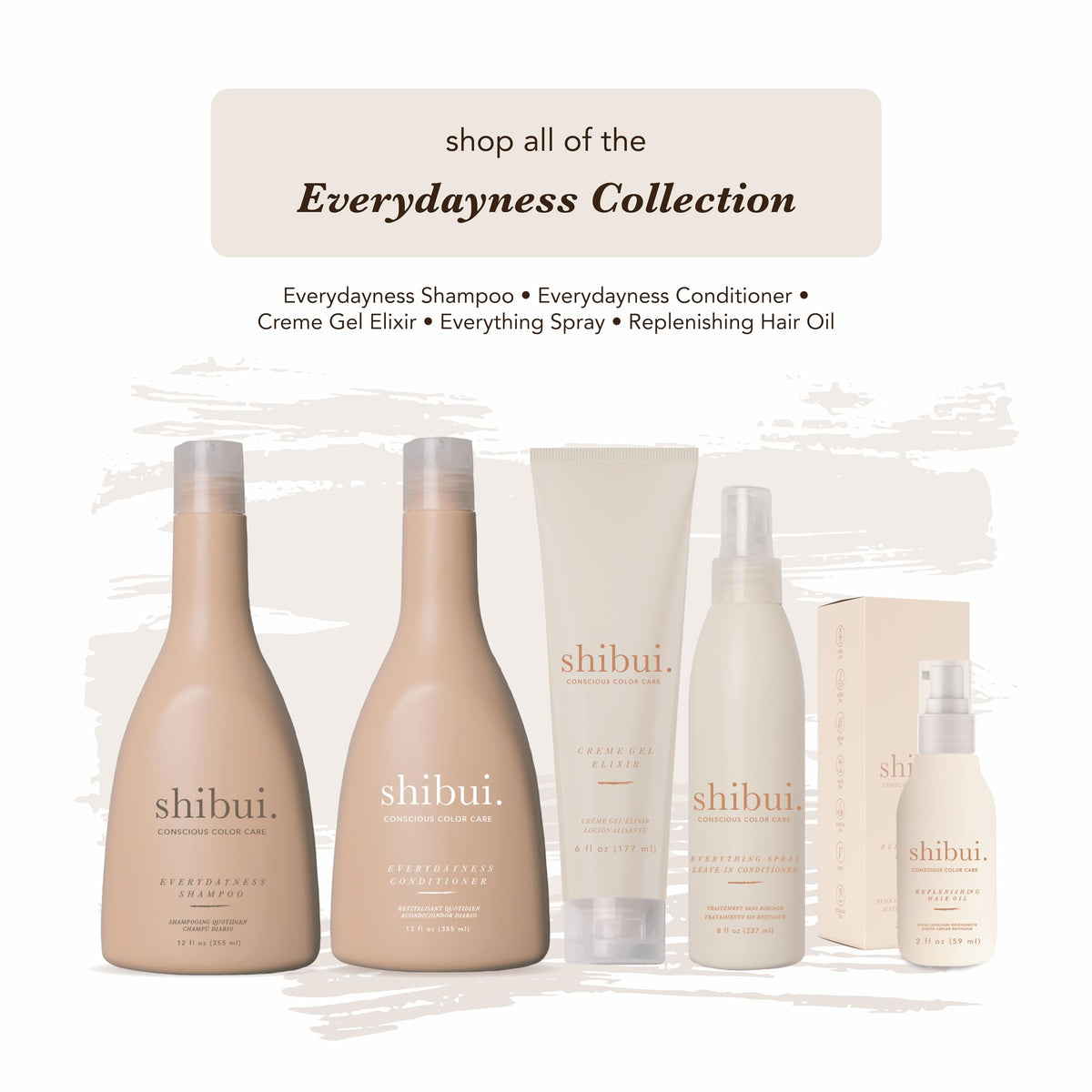 SHIBUI Everydayness bottle in hand for size and scale, convenient daily shampoo use