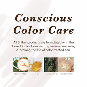 SHIBUI before and after hair comparison illustrating improved shine and softness