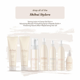 SHIBUI on bathroom counter in styling routine portraying effortless everyday use
