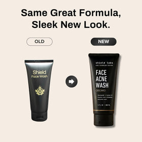 Shield face acne wash pump detail highlighting easy dispensing and control