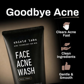 Shield man washing face in bathroom illustrating daily use and comfort