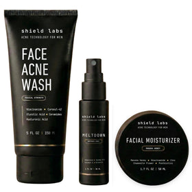Shield front kit packaging showing all three products and clear routine steps