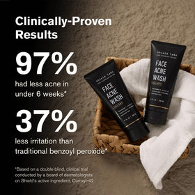 Shield face wash lather texture detail highlighting gentle cleansing benefit