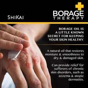 ShiKai borage therapy close-up of cream texture on fingertip, demonstrates fast-absorbing smooth hydration