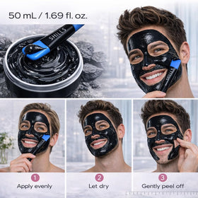 SHILLS mask being applied to cheek with brush, benefit of targeted and controlled spread
