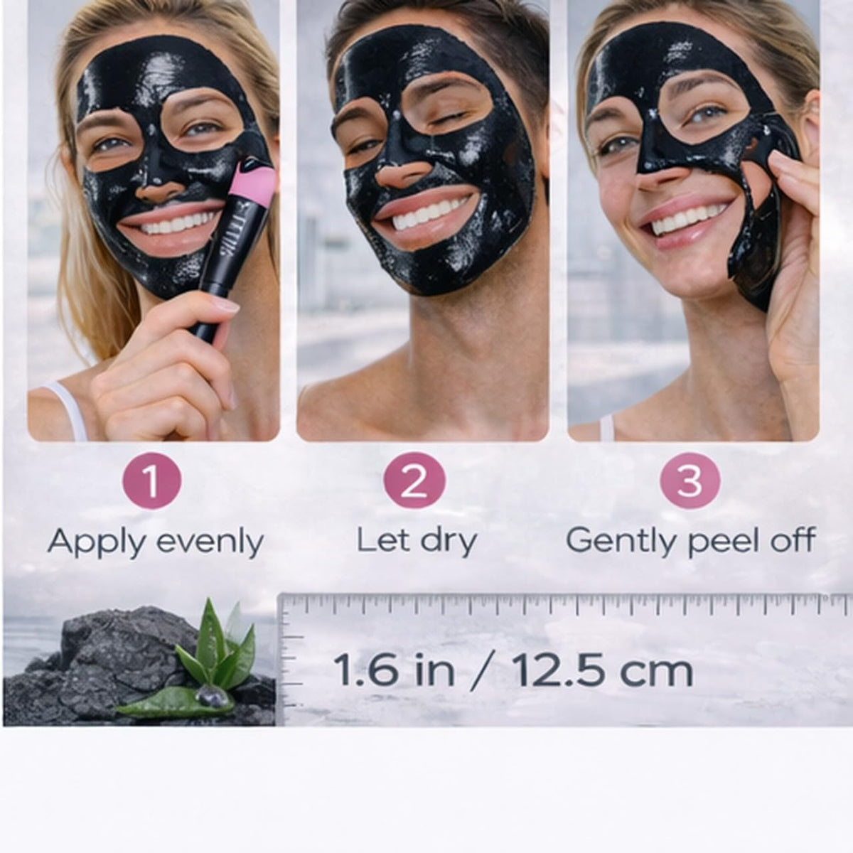 SHILLS peel-off action demonstrating lifted impurities and clarity