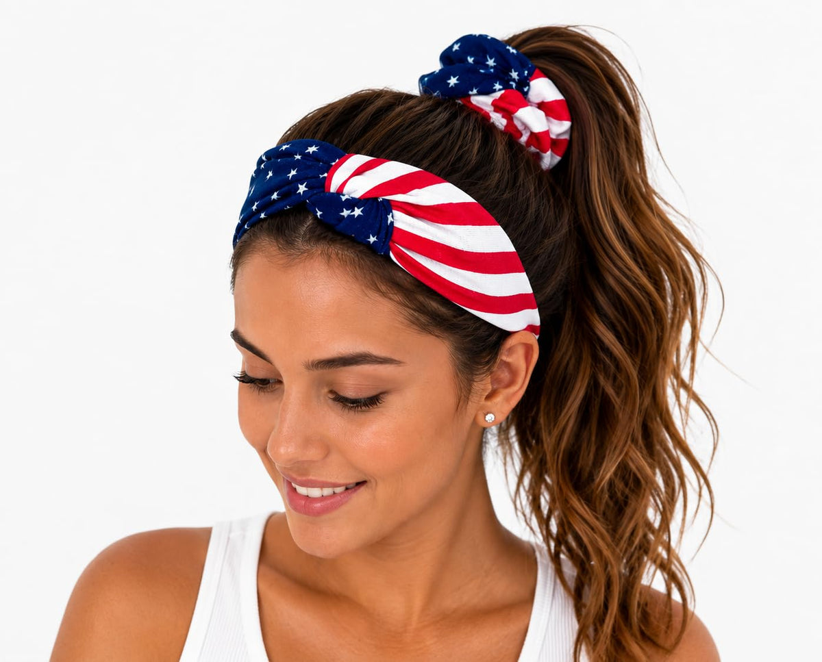Shimmer Anna Shine twist headband close-up highlighting texture and comfortable fit