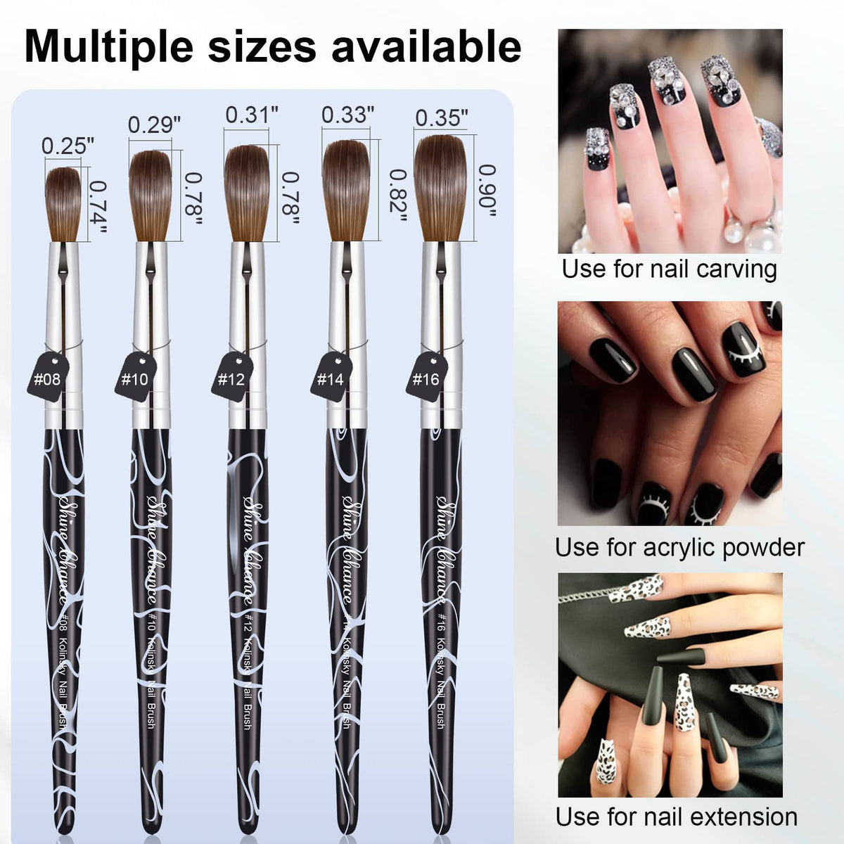 Shine Chance ferrule and marble handle detail offering durable grip advantage
