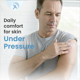 ShingleX applied to wrist demonstrating calming hydration on sensitive skin