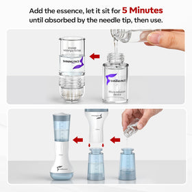 Shining Face device in hand to demonstrate compact scale and easy at-home use