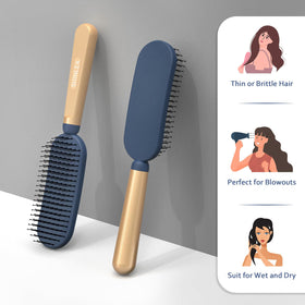 SHINLEA close-up of soft double nylon bristles preventing breakage while detangling