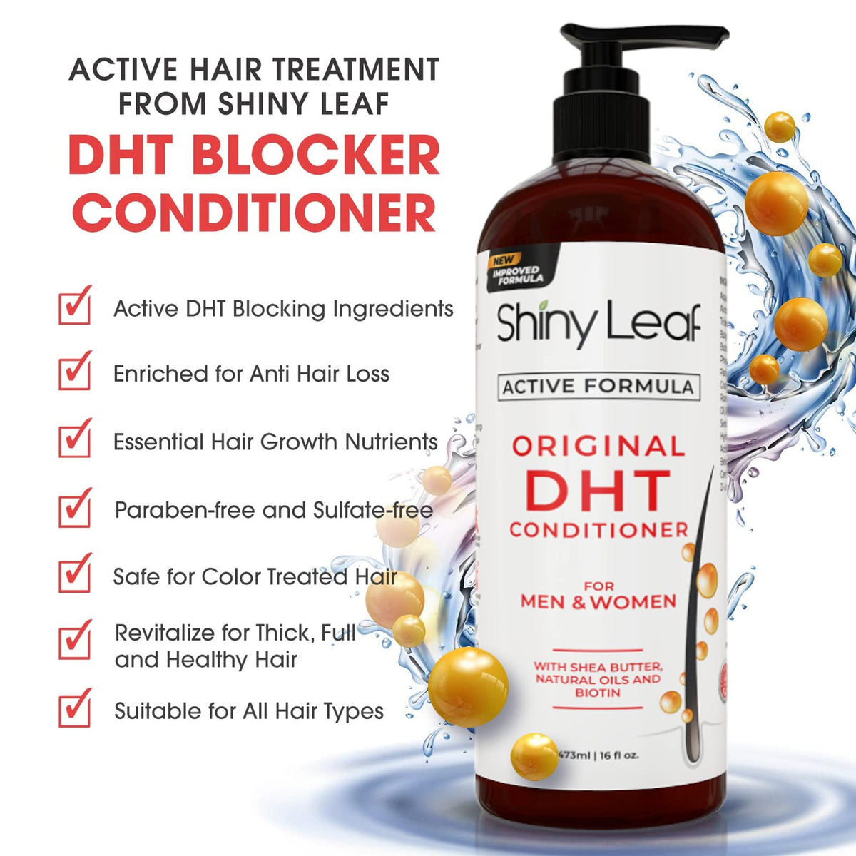 Shiny Leaf natural ingredients rosemary castor biotin staged to show botanical support