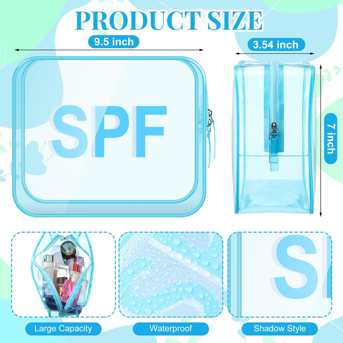 Shinylin travel packing shot with cosmetics demonstrating easy visibility