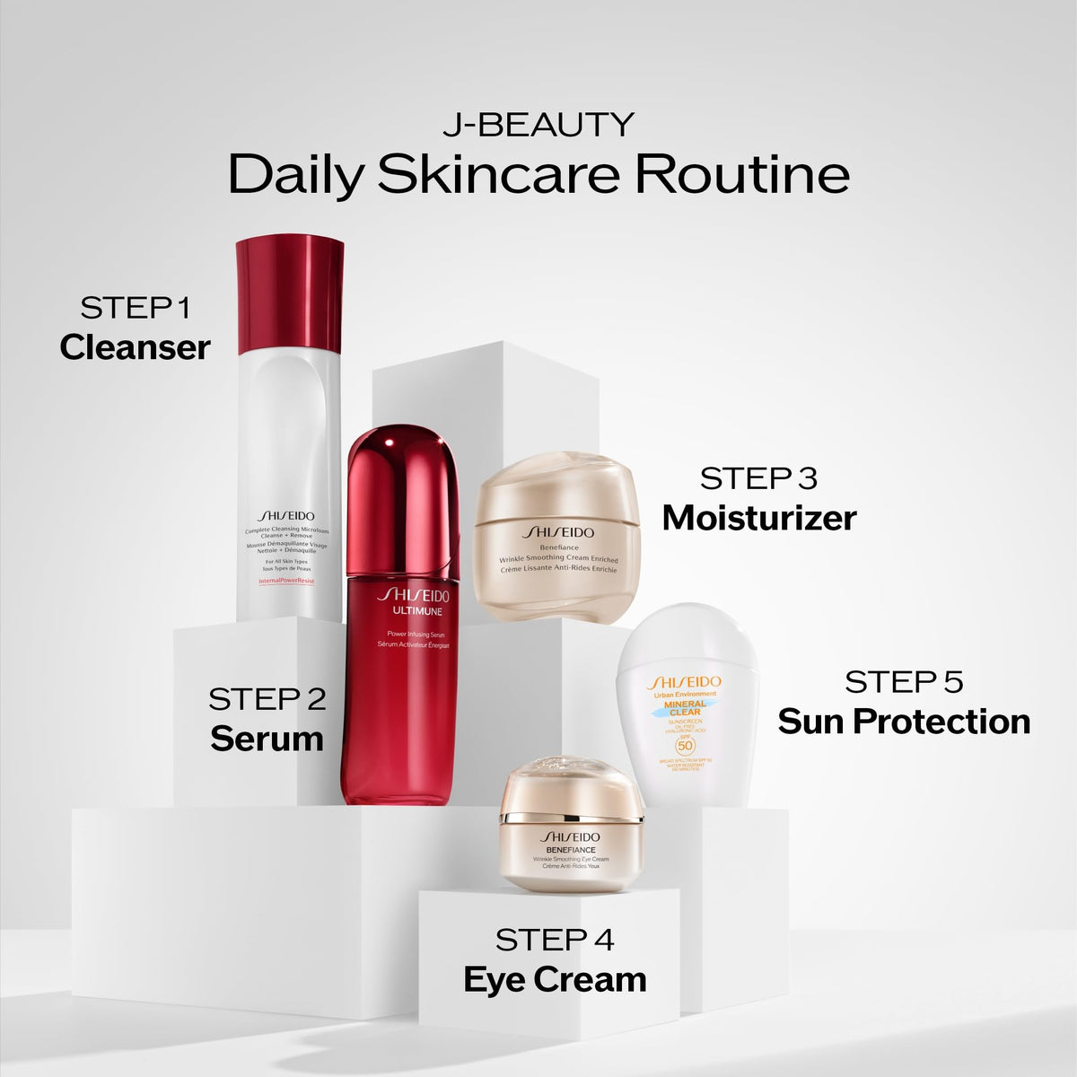 Shiseido bottle beside everyday items showing 180 mL scale and travel convenience