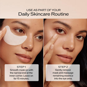 Shiseido Benefiance mask next to hand showing compact size and portability