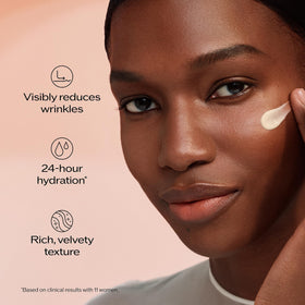 Shiseido Benefiance jar open with visible label for ingredient clarity