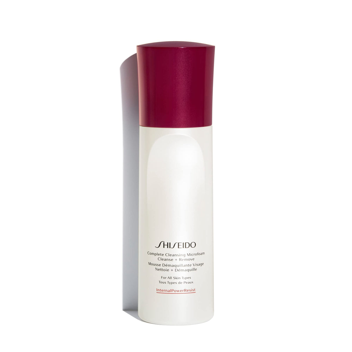Shiseido front bottle showing label and 180 mL size for clear product identification and trust