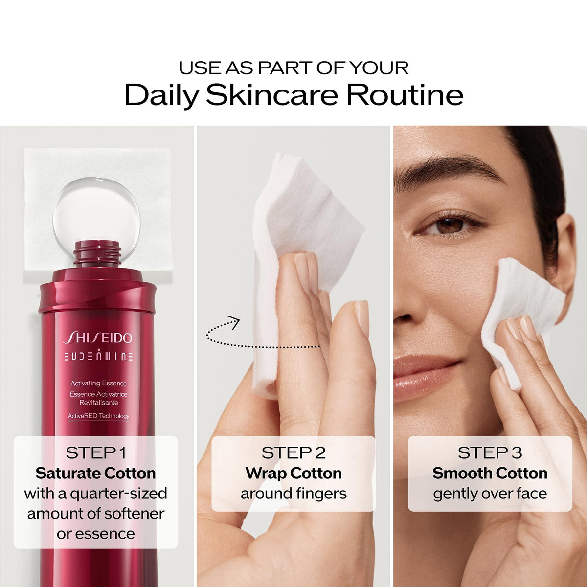 Shiseido pack beside a coin for size and 165-count visual reference