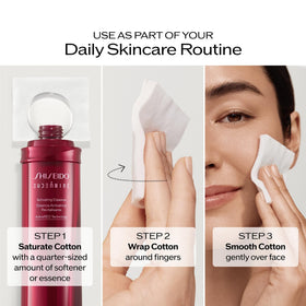 Shiseido pack beside a coin for size and 165-count visual reference