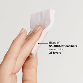 Shiseido pad wrapped on finger demonstrating soft application benefit