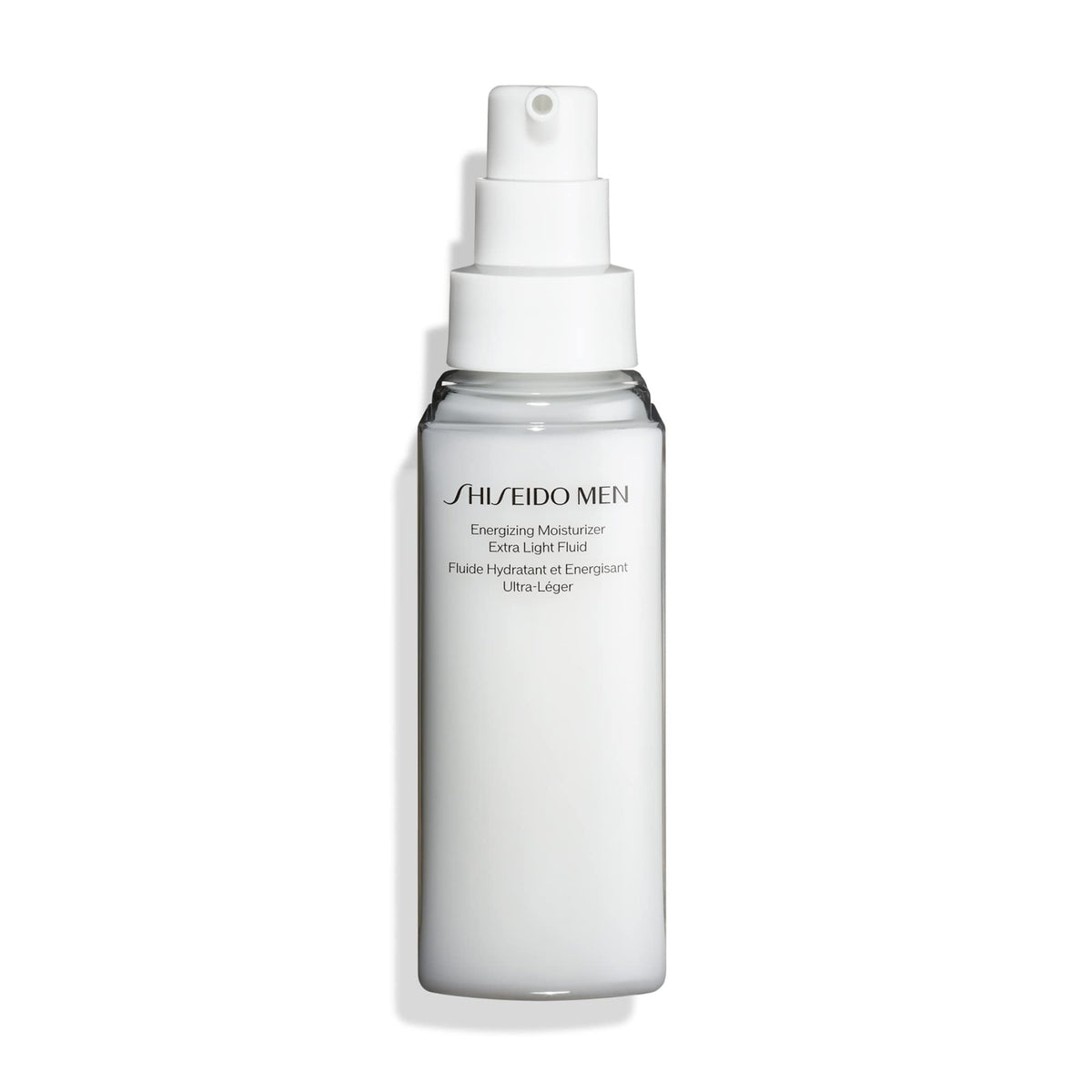 Shiseido Men close-up of extra-light fluid texture highlighting fast absorption