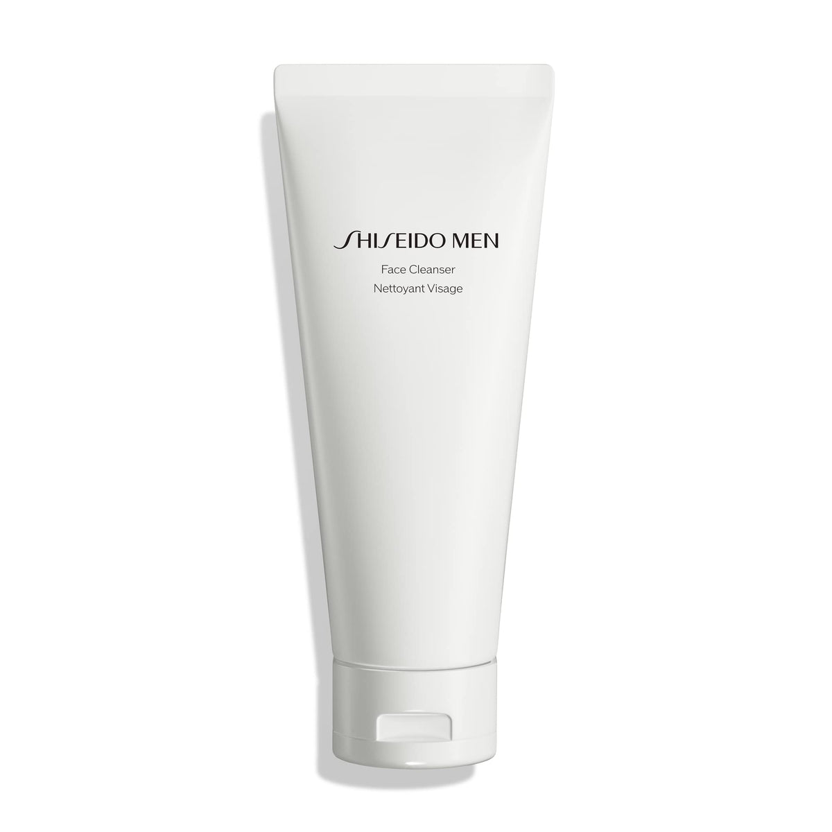 Shiseido men face cleanser tube front view showing packaging and easy application benefit