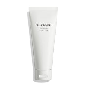 Shiseido men face cleanser tube front view showing packaging and easy application benefit