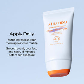 Shiseido sunscreen worn under makeup showing seamless layering benefit