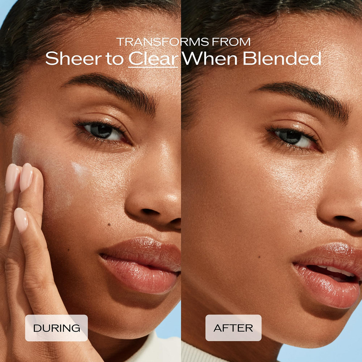 Shiseido texture closeup highlighting lightweight, blendable finish benefit