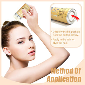 Shiyalan being applied to temple hair, tames flyaways and adds control