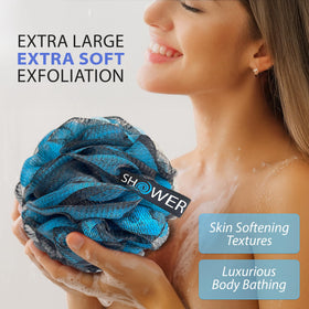 Shower Bouquet close-up of soft mesh texture highlighting gentle exfoliation benefit