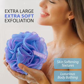 Shower Bouquet close-up of dense 75g mesh texture highlighting gentle exfoliation
