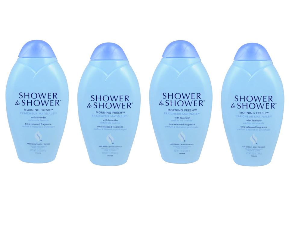 Shower To Shower front packaging showing lavender scent and talc-free benefit
