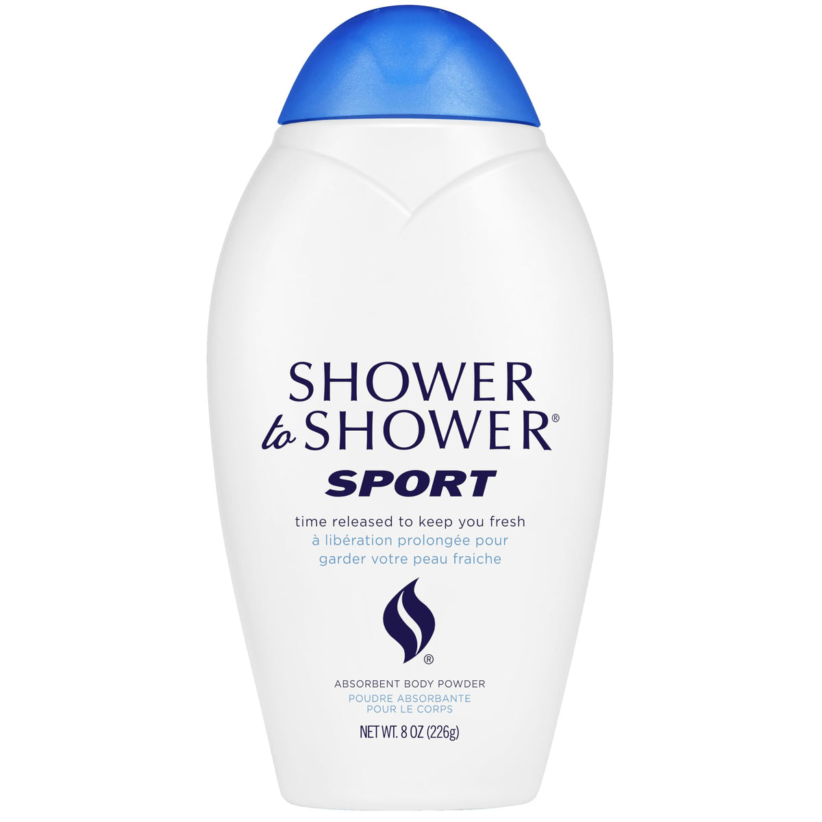 Shower To Shower front packaging showing brand and sport powder benefits