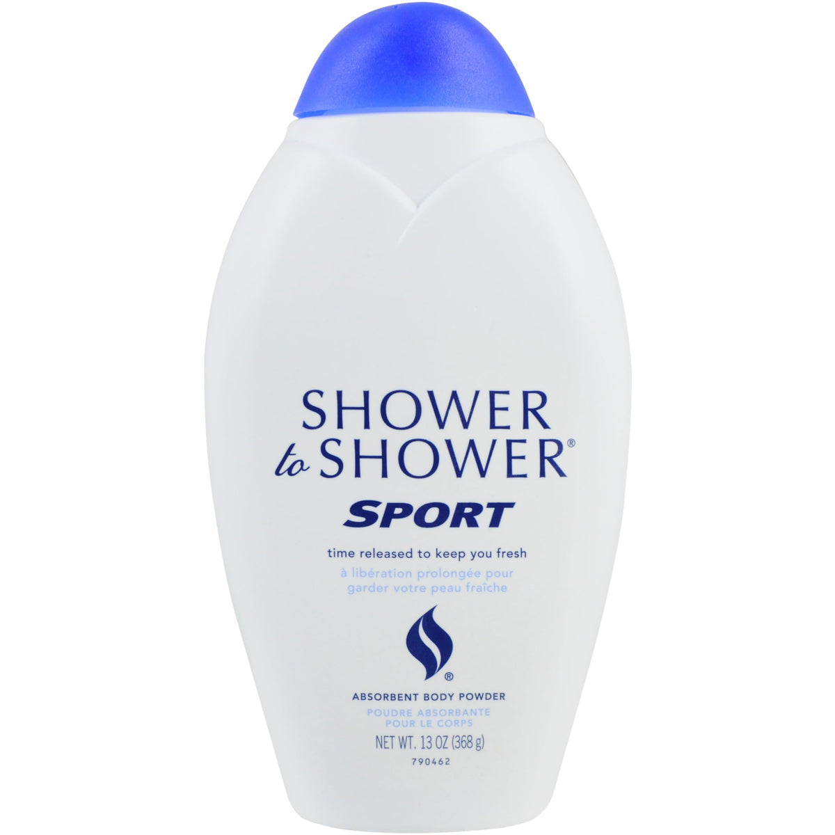 Shower To Shower front packaging showing 13 oz sport powder and clean look