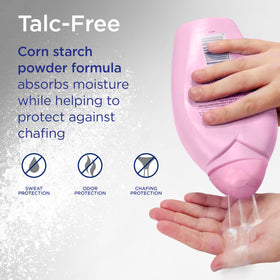 Shower To Shower held in hand to show 13 oz scale and easy home use