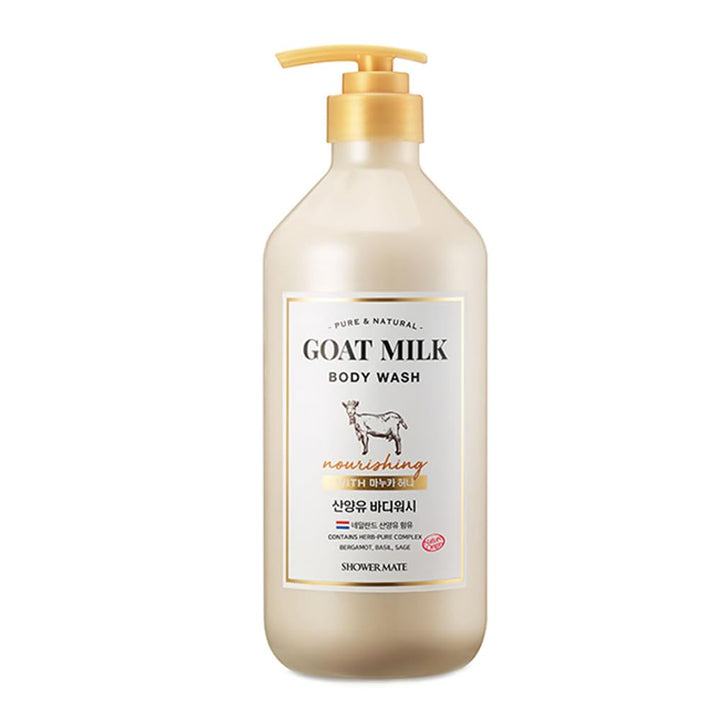 SHOWERMATE front bottle view showing product and easy-pump for convenient use