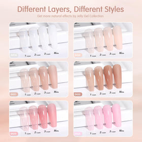 SHOYUM open box layout with six gel bottles displayed for easy color selection